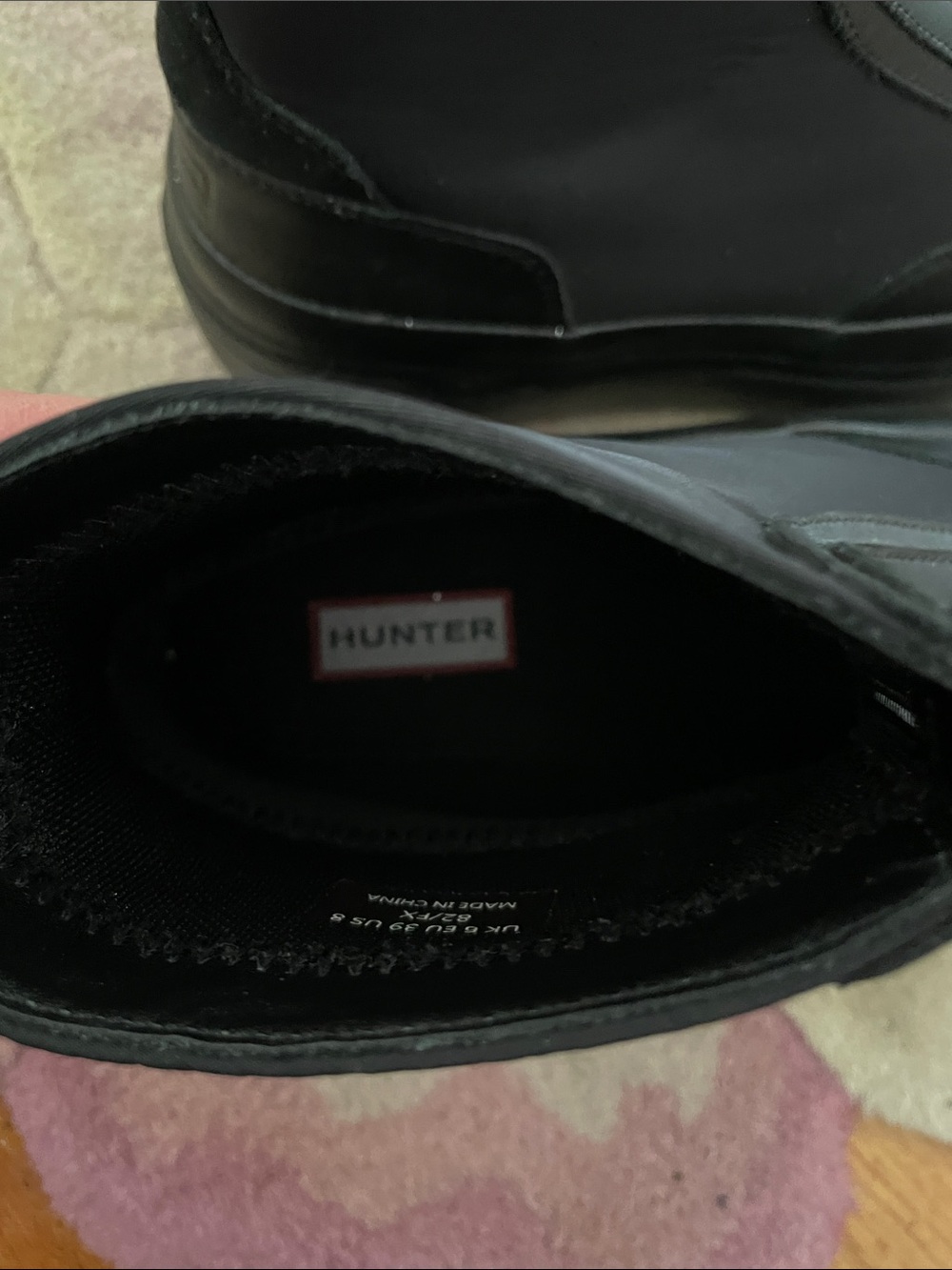 Hunter Black Zip-Front Platform Chelsea Rain Boots - Picture 3 of 10